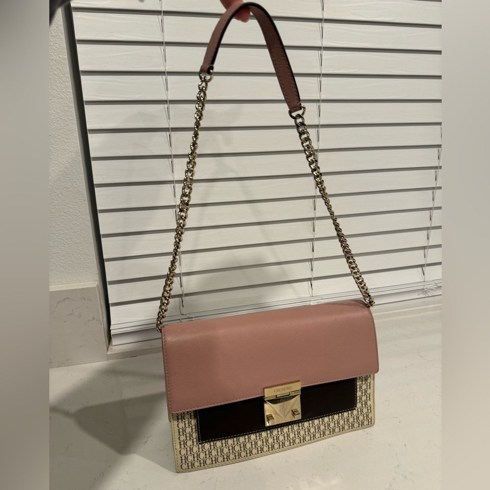 Carolina Herrera Pink and Brown shoulder Bag - Picture 3 of 7